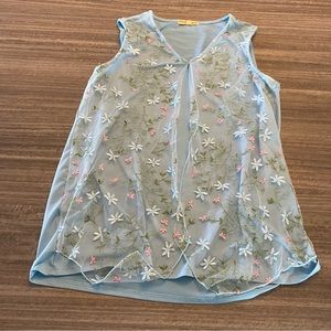 light blue flower top
